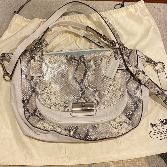 Coach Pinnacle Kristin Metallic Python Embossed Satchel - Picture 3 of 14